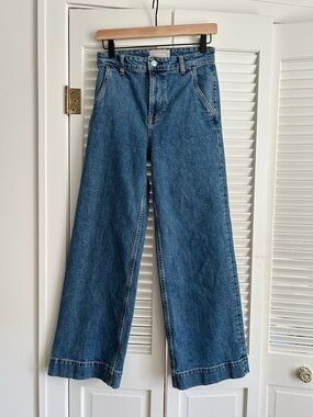 Everlane The Wide Leg Jean Size 27 Blue Minimalist Preppy Boho Retro High Waist